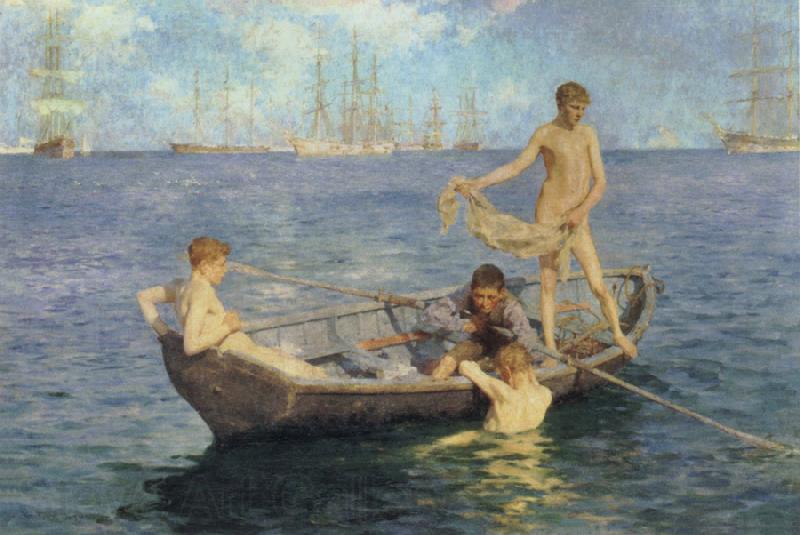 Henry Scott Tuke August Blue Norge oil painting art